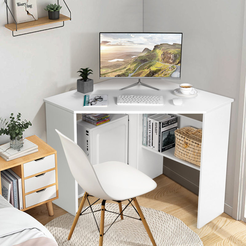 Bureau d'écriture en coin 48 po, Blanc