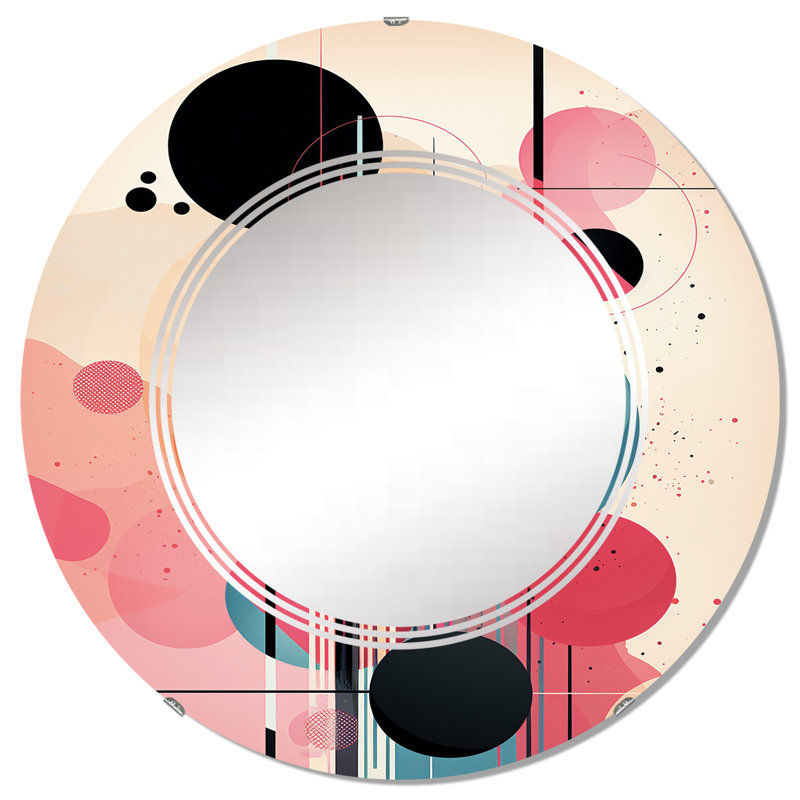 Storyville - Miroir mural moderne rond, 32 po x 32 po