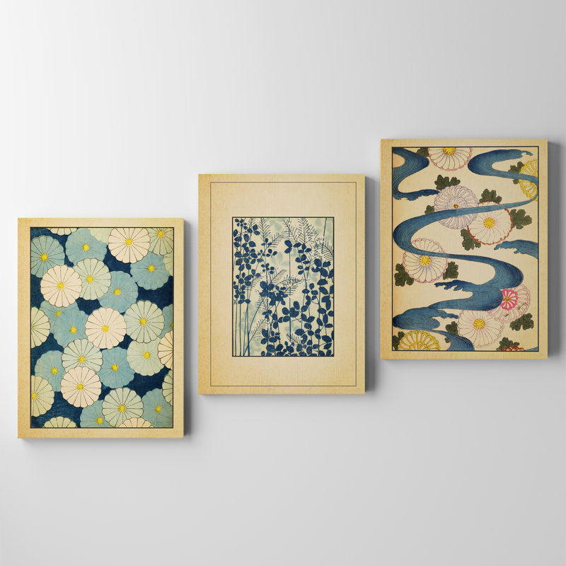 Shin-Bijutsukai 3 Piece Wrapped Canvas Wall Art, 40.6cm H x 30.5cm W x 3.8cm D