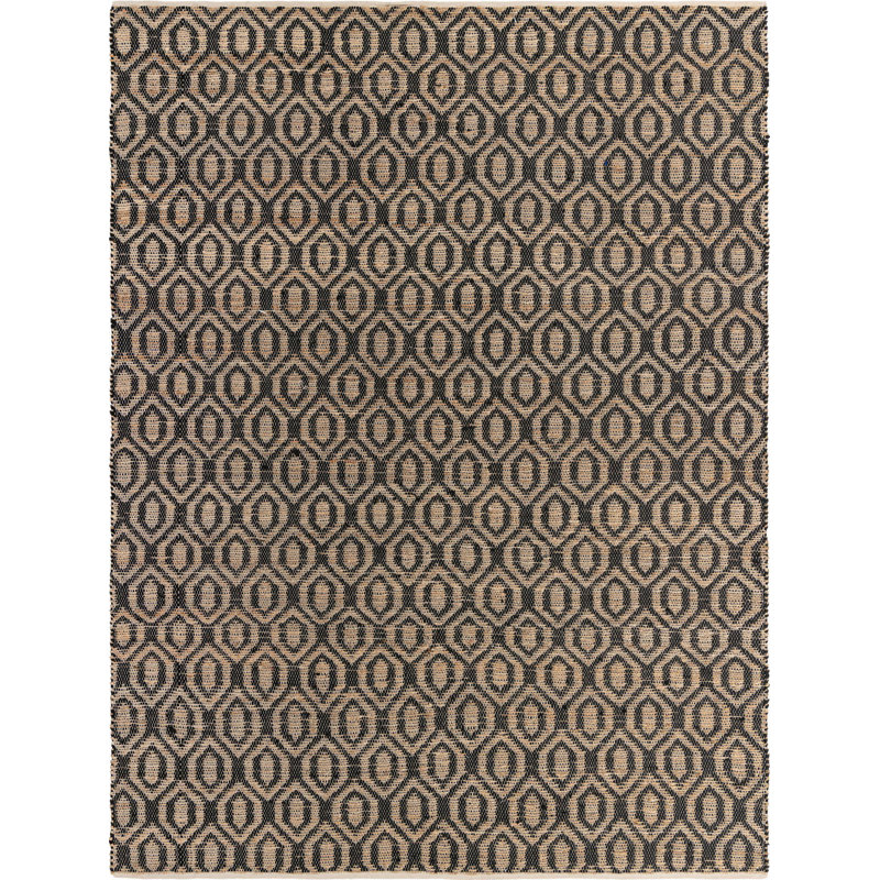 Tapis noir tressé Egge, Rectangle 10 pi x 14 pi
