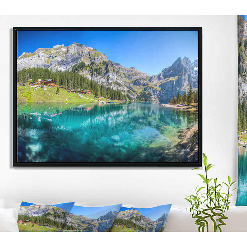 «Lake Oeschinen Suisse», photographie encadrée sur toile, H 16 po x l 32 po x P 1 po