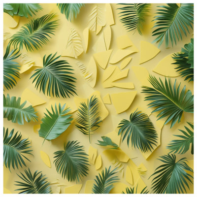 Tropical Palm Leaves Bath Mat