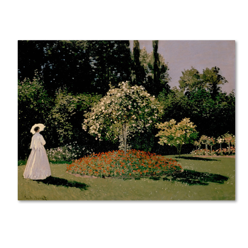 «Woman In The Garden», reproduction sur toile tendue, H 14 po x l 19 po