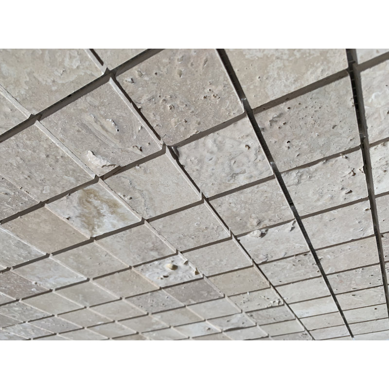 Carreau de mosaïque brossé et non rempli ivoire onyx 2 po x 2 po