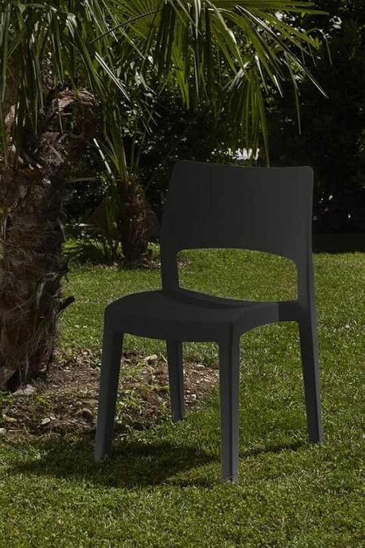 Crompond Stackable Outdoor Patio Dining Armchair, Black