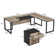 71'' Corner Desk with File Cabinet, Large L Shaped Desk with Mobile Filing Cabinet for Home Office