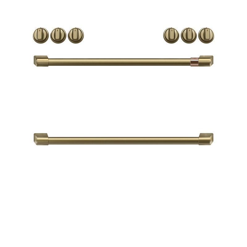 Front Control Electric Range Handle Kit, Brushed Brass