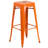 Colbert 30'' Round Metal Indoor-Outdoor Bar Table Set with 4 Square Seat Backless Stools-24678659-24678665