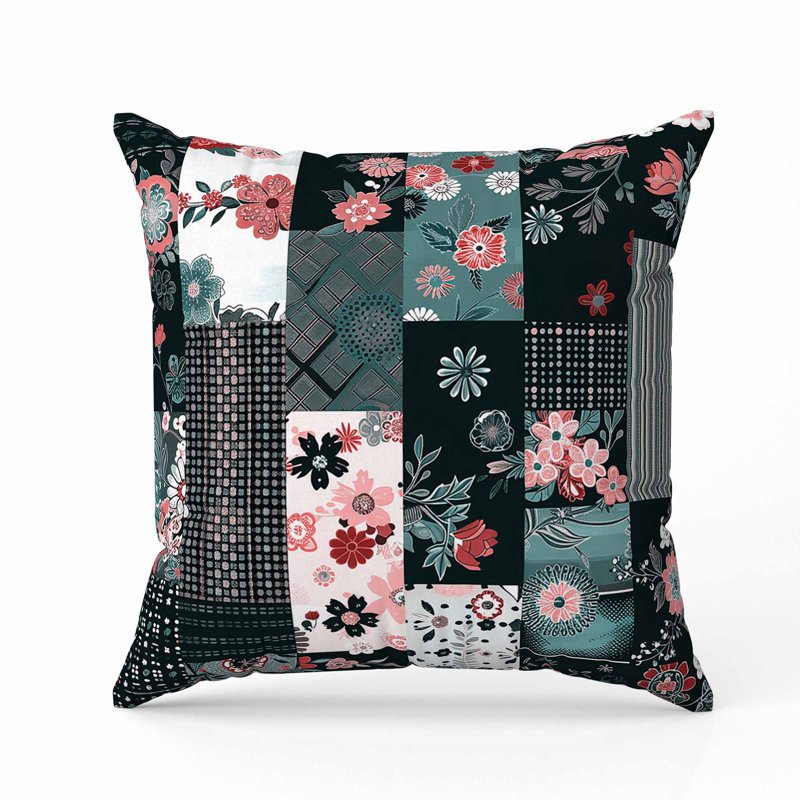 Coussin Twilight Bouquet, Carré 18 po, Rose