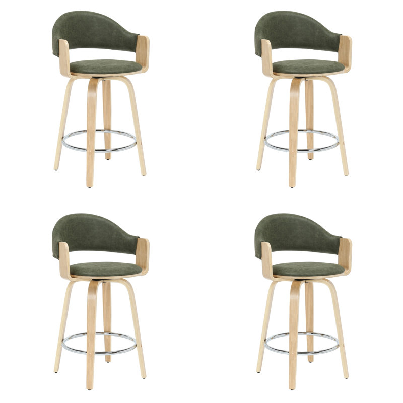 Wessels 36 po Ensemble de 4 tabourets de bar en bois, Vert, 36"
