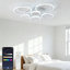 Lustre moderne 34 "à 5 anneaux DEL, plafonnier encastré avec télécommande, luminaire de plafond contemporain à intensité variable pour salon et chambre à coucher