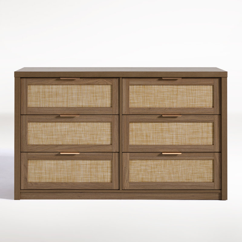 134cm W 6 - Drawer Chest of Drawers, Special Walnut