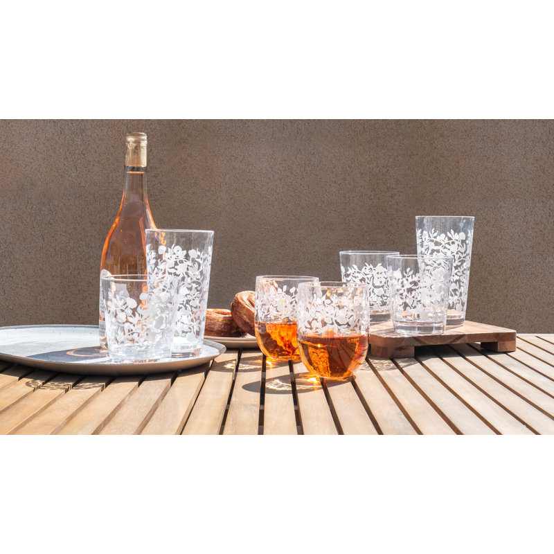 Verre à eau-forte en acrylique Vines - transparent - 16,1 oz