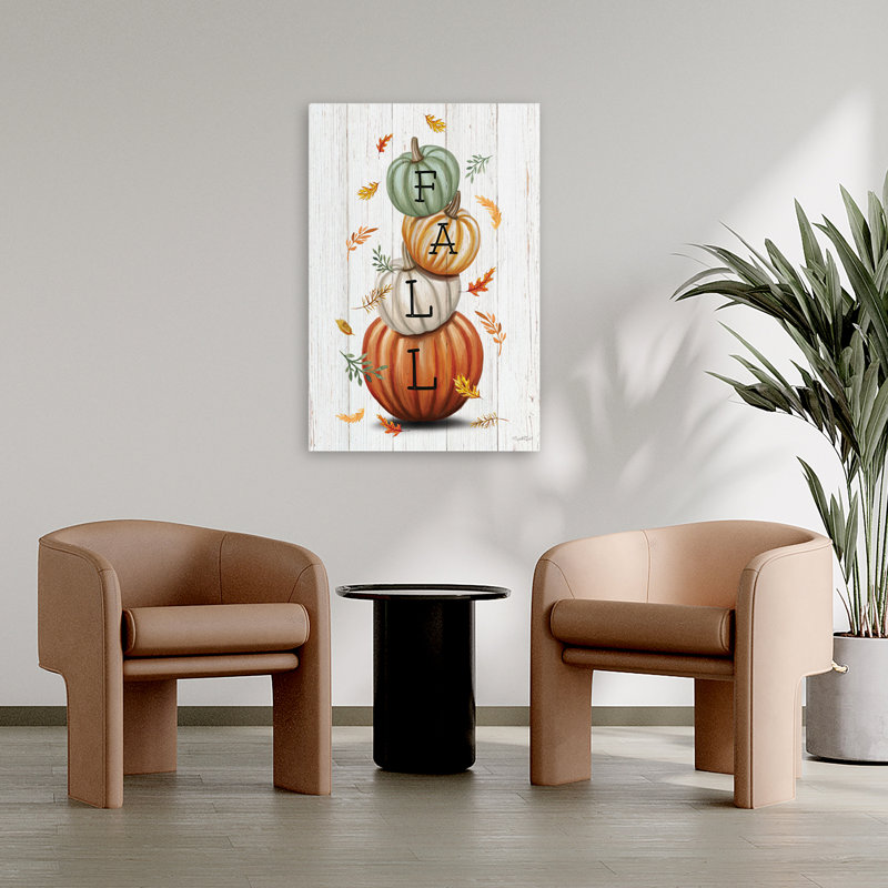 Chute de citrouille d'automne - Art contemporain, H 24 po x l 36 po