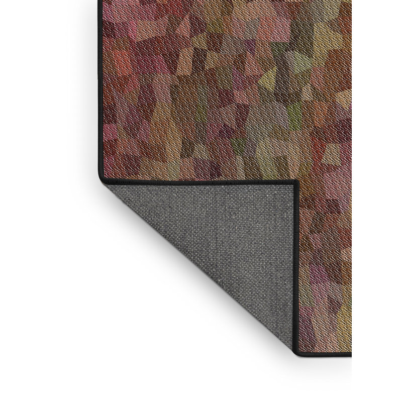 Tapis bleu/brun à motifs, Rectangle 8 pi x 10 pi