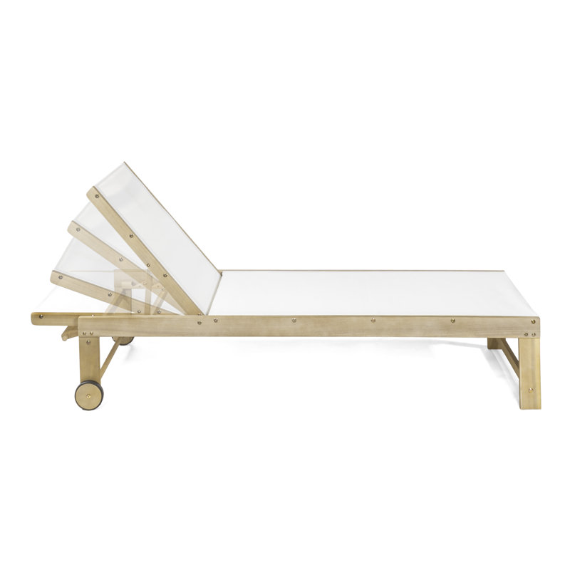 Ensemble de chaise longue et de table d'appoint 2 pièces Trabuco Modern, Blanc