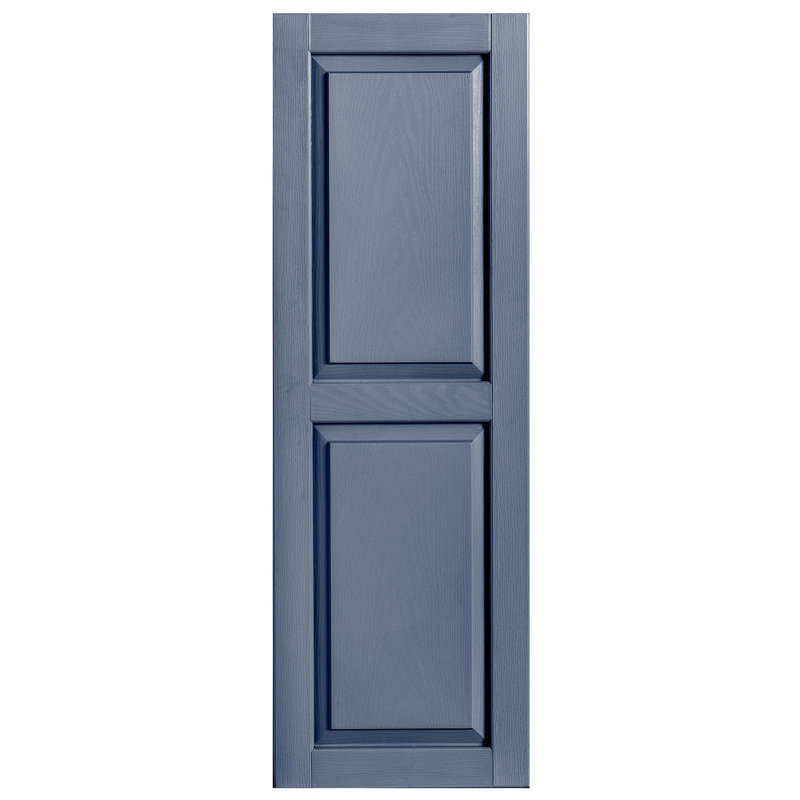 Volet extérieur à panneau surélevé en vinyle simple, bleu, 16 po, 31 po