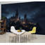 Papier peint adhésif auto-adhésif moderne pour la chambre à coucher Château gothique foncé Cliffside Night Stars Reflections L 144 po x l 100 po-935292486