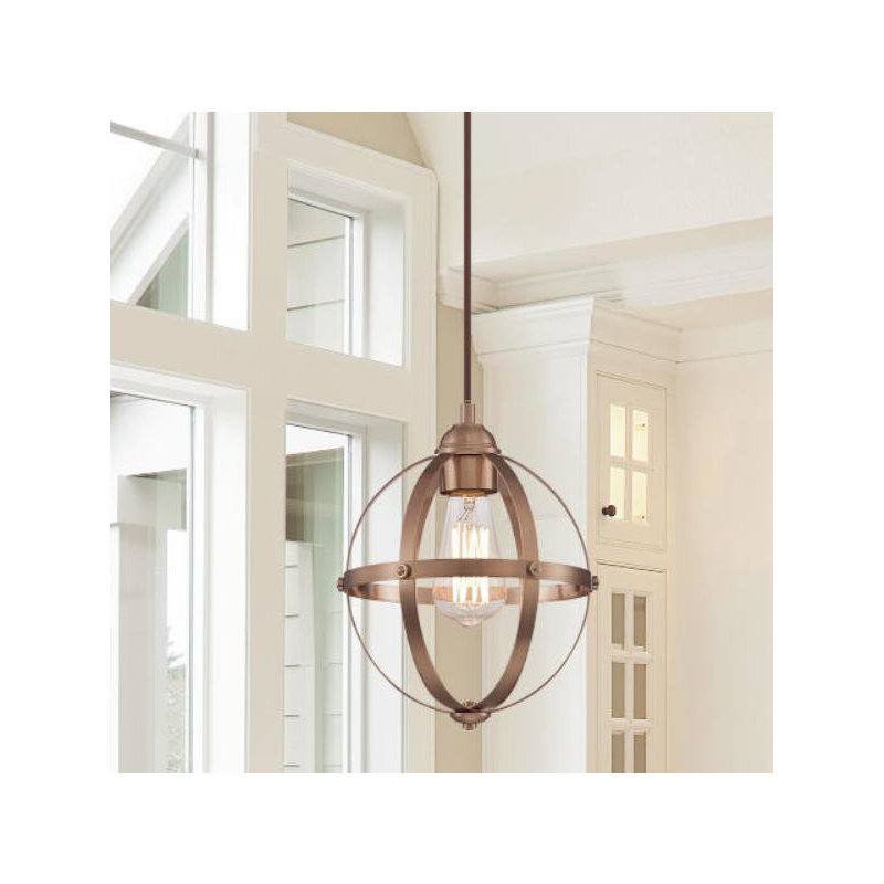 Luminaire suspendu sphère 1 lumière Genna, Cuivre lavé