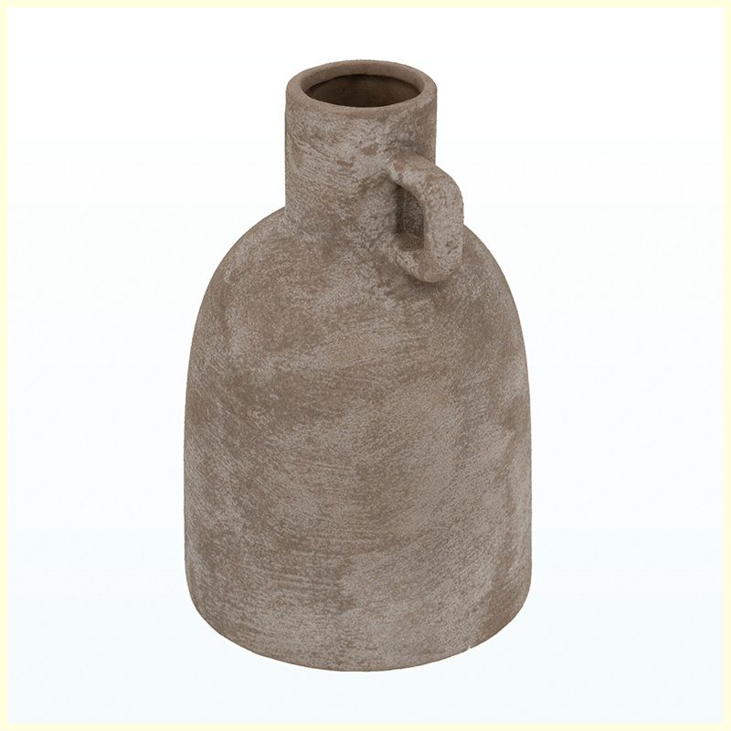 Vase en céramique 6,5 x 6,5 x 10 pouces avec finition en gris patiné, vase en céramique