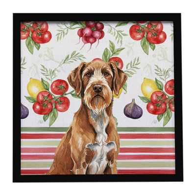 Wirehaired Pointing Griffon Vegetables Framed Metal Print