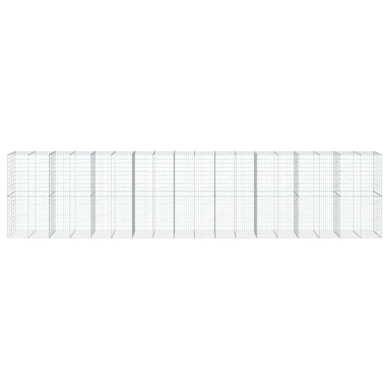Clôture de bordure en métal argenté, 30 pi X l 7 pi X P 3 pi D