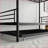 Twin Over Twin Metal Bunk Bed with Trundle – No Box Spring Needed, Noise-Free, Black for Dorms &amp; Apartments
