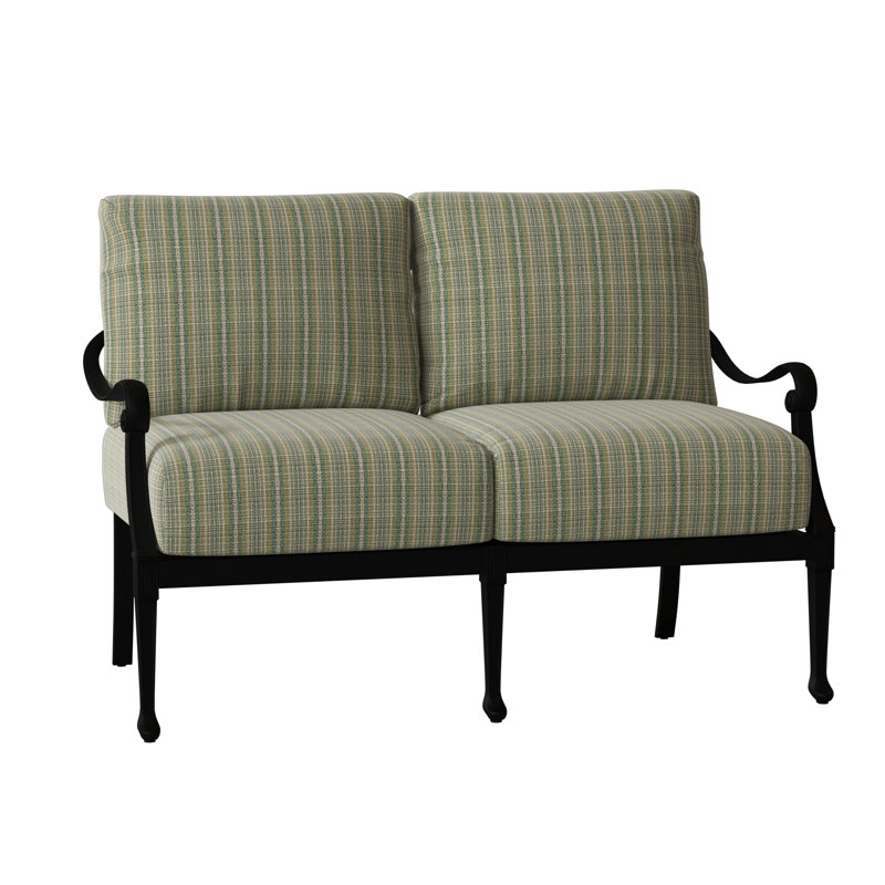 Wiltshire Outdoor 2 - Seat Loveseat, Textured Black, Sailcloth Salt Sunbrella® Textured