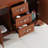 Chinese-style marble solid wood bathroom cabinet