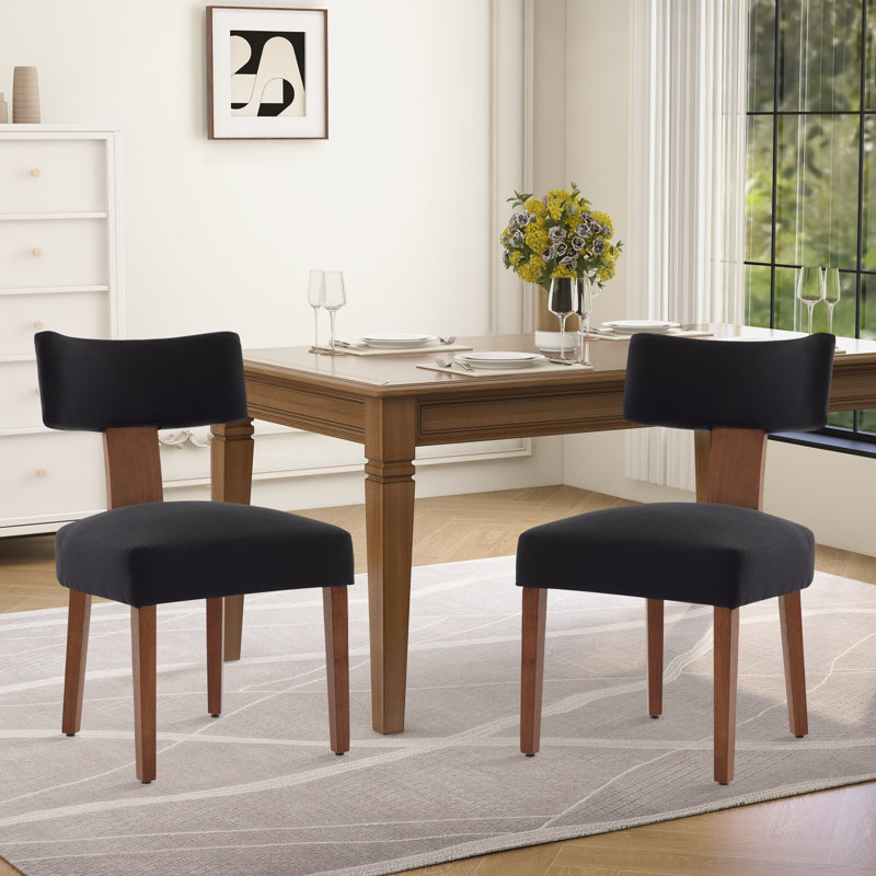 Chaise rembourrée l 20,45 po, Noir