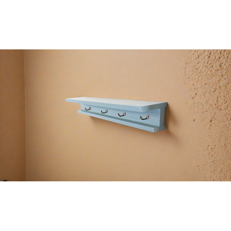 Étagères en chêne 3 pièces avec crochets Rayne, H 4,75 po x l 48 po x P 4 po