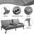 Modern Convertible Futon, Adjustable Folding Sofa Bed-542931732