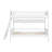 Twin Size Wooden Bunk Bed with 3 Storage Shelves, Adjustable Ladder, White-1233034101