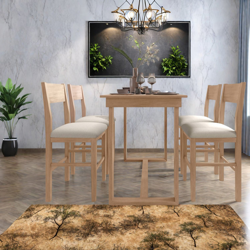 Ensembles de table et chaises modernes en bois pour petite cuisine (table et chaises incluses)