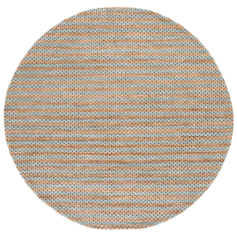 Martha Stewart 9526 Hand Tufted 40% Jute; 40% Wool; 20% Cotton Striped Rug, Round 6'