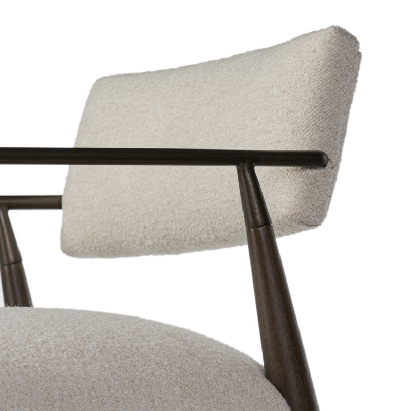 Waldon Stool, Charter Oatmeal/Polyester Blend, Counter Stool (27.68" Seat Height), Sierra Brown/Aged Bronze