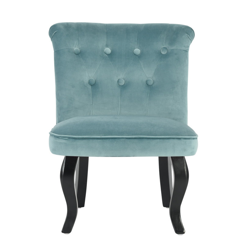 Peasely Upholstered Slipper Chair, Blue