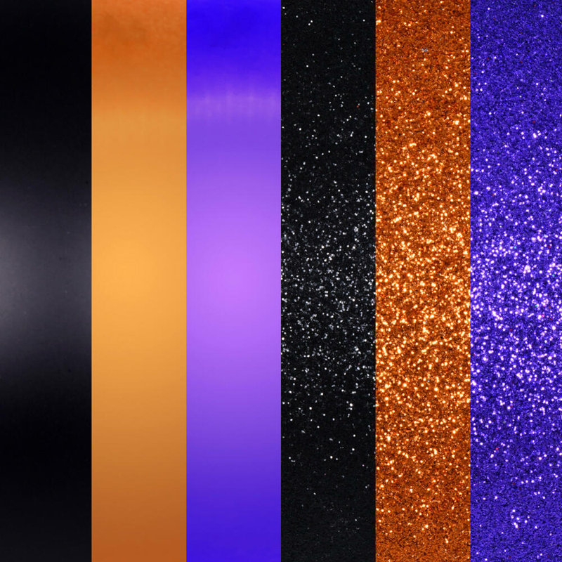 Assortiment d'ornements Gasperoni, H 3 po x l 3 po x P 3 po, Mauve / noir / orange