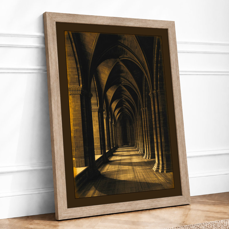 Cathedral Light Industrial - Framed Print, A2 - 59.4 x 42.0 cm, Oak