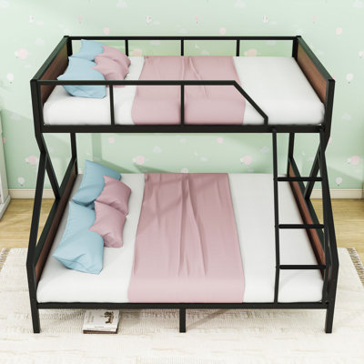 Metal Bunk Bed with Built-In Storage Shelves and LED Light Strip