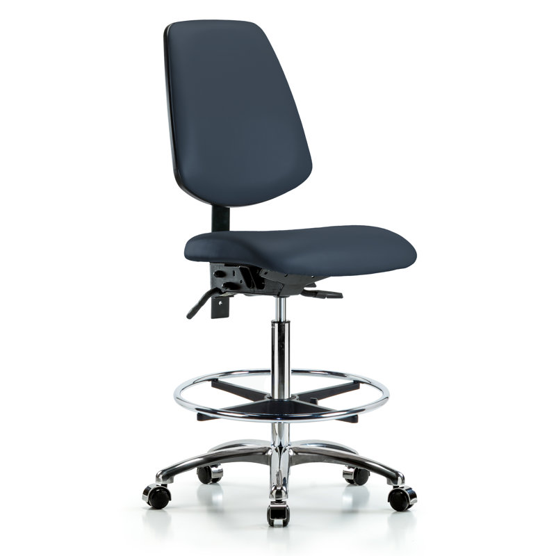 Chaise de dessinateur Torin, Roulettes, Bleu impérial, Inclus