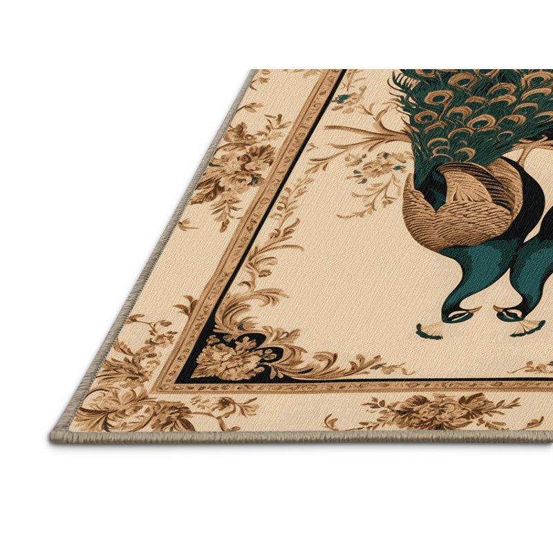 Tapis brun français lavable à la machine, Rectangulaire 3 pi x 5 pi