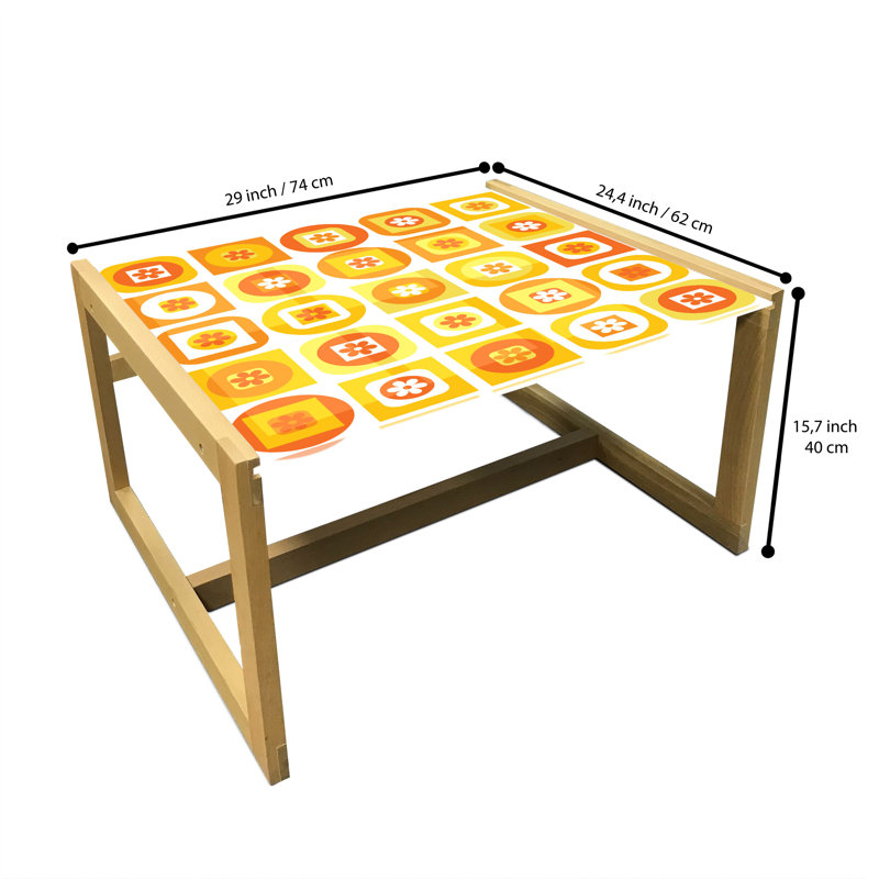 Table basse East Urban Home Floral, Cubes Squares, H 15,75 po x L 29,13 po x l 24,4 po