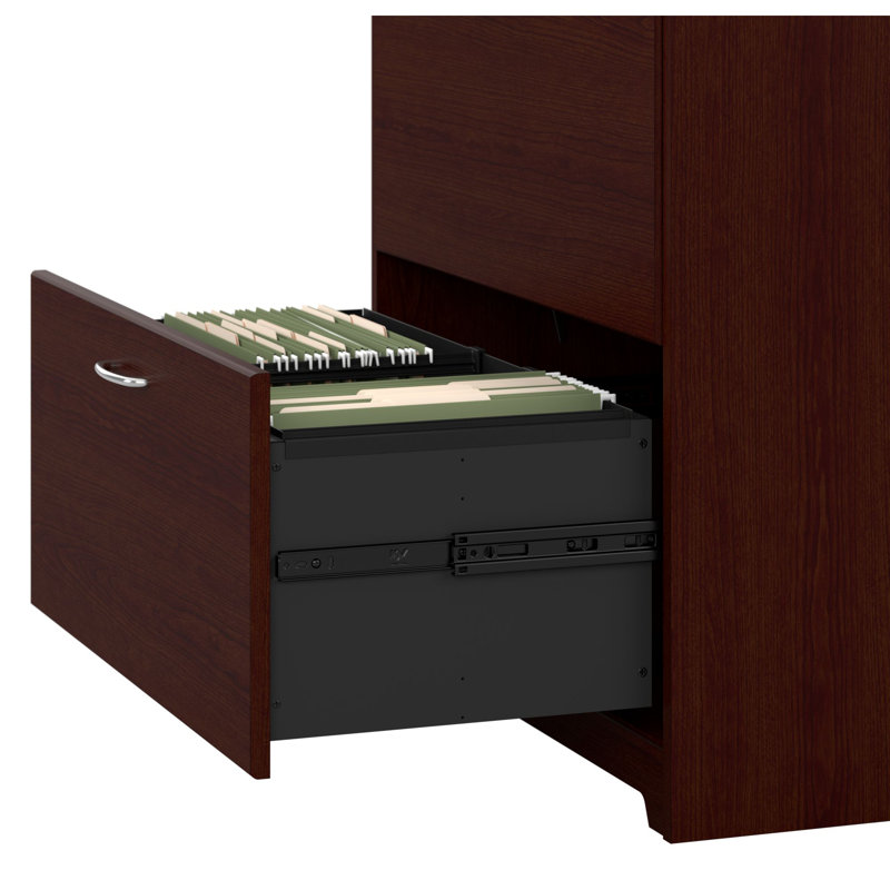 Ensemble de bureau d'ordinateur en L 5 pièces Shelonda, Cerisier moisson