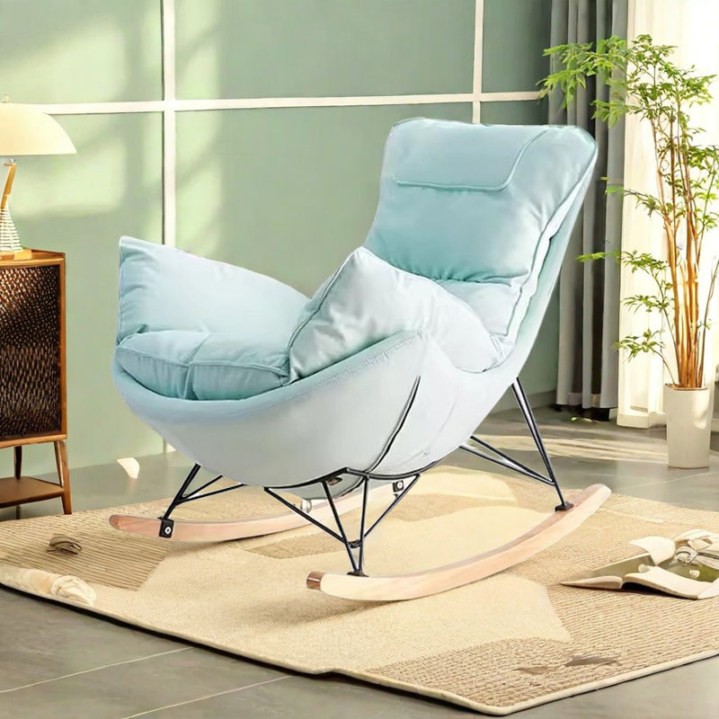 Chaise berçante en tissu Light Luxury Technology, Bleu