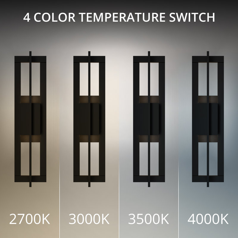 Gander Dimmable 3500K LED Outdoor Wall Light With Color Temperature Switch (2700K/3000K/3500K/4000K)
