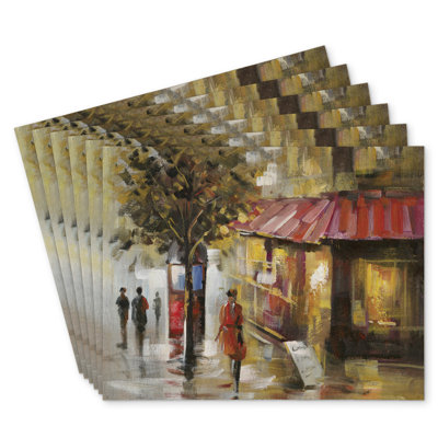 Abstract Street Polyester Kibbe | Set of 6 Home Decor