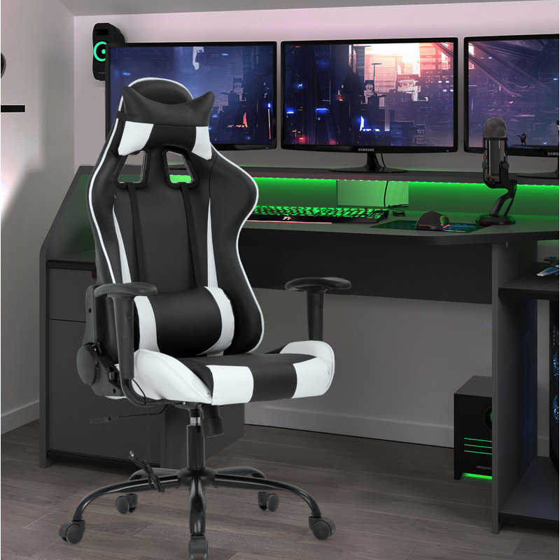 Fauteuil de jeu ergonomique, Blanc