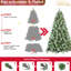Arbre de Noël 9 pi avec 122 branches de pin, 2518 pointes, branches mixtes et à aiguilles dures, structure à charnières pour une installation facile, support en métal