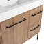 Meuble-lavabo sur pied 36 po avec lavabo en résine blanche et porte d'armoire à fermeture douce et 2 tiroirs ((KD-PACKING)
